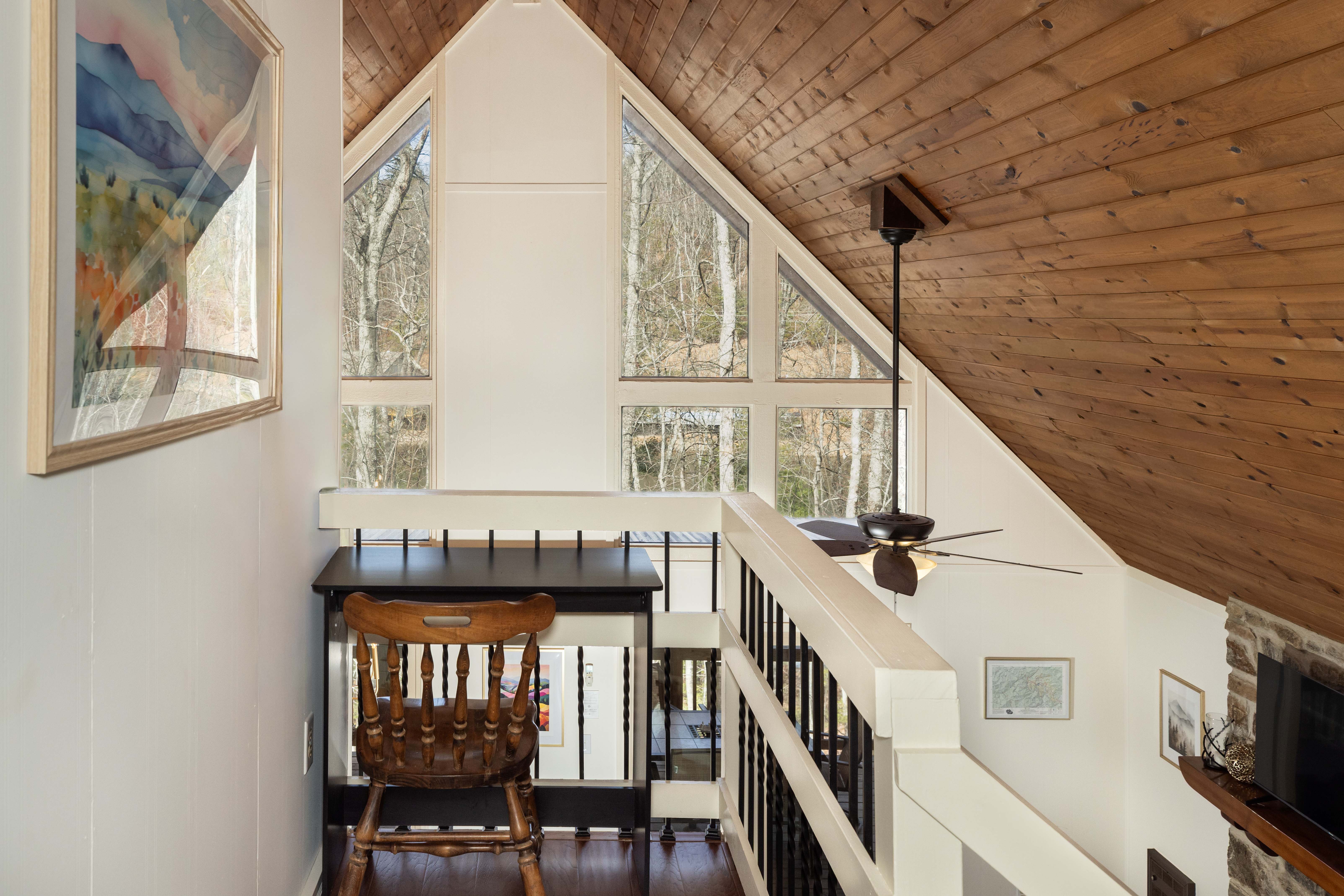 Upstairs loft desk area