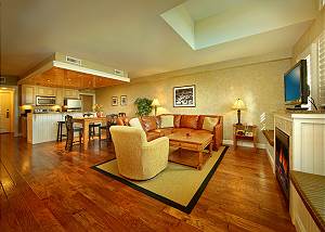 kitchen and living room