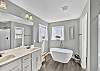 Top floor master bathroom - Dual vanity, standing soaker tub, separate stand-up shower 