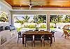 View from open plan kitchen through to the back patio of your dreams
