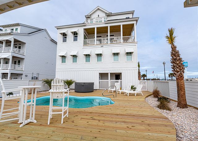 Captains Choice: 5-Bed Oceanfront Escape w/ Private Pool, Elevator & Hot Tub!