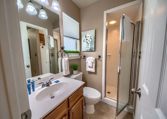 Guest bathroom with a stand up shower! 