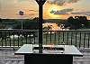 Beautiful propane fire table looking over Canyon Lake. 