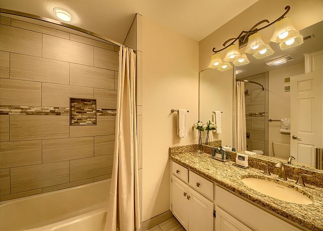Guest Bathroom with tub shower combo.