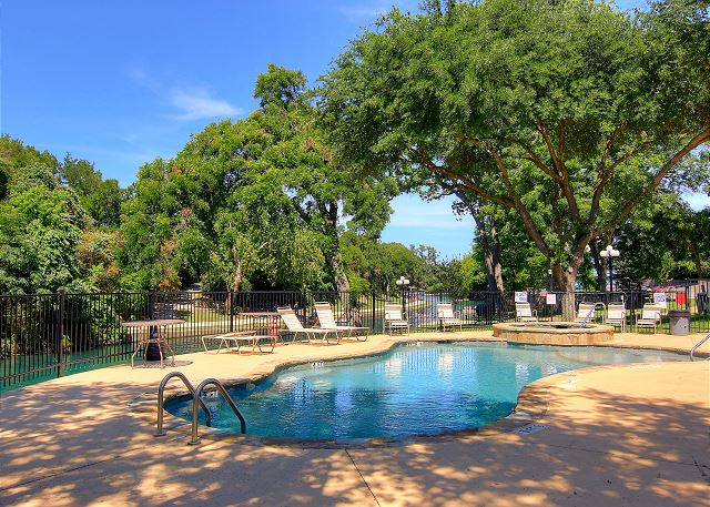 The pool is perfect for a dip after a float on the river.