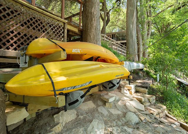 2 kayaks, canoe and floating Dock! 