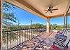 Covered top balcony with ceiling fan