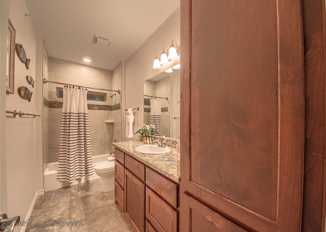 Guest bathroom!
Bath towels, hotel size amenities and 2 rolls of toilet paper are provided!