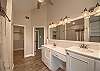 Master bathroom. 
Double sinks, fantastic lighting and a ceiling fan!