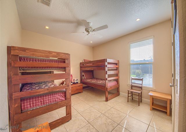 The third bedroom has 2 twin over twin bunk beds!  