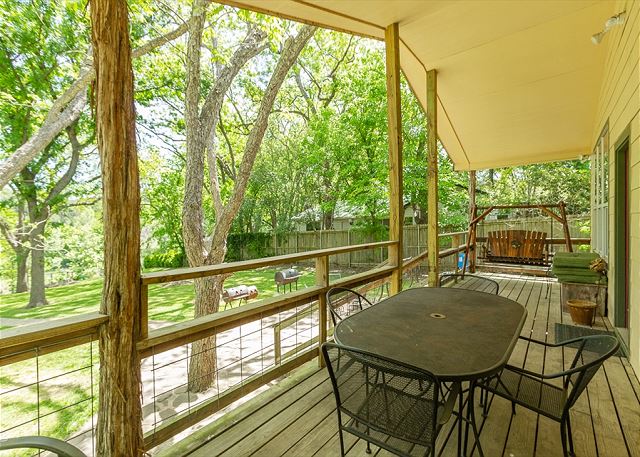 relax on the huge covered deck!
