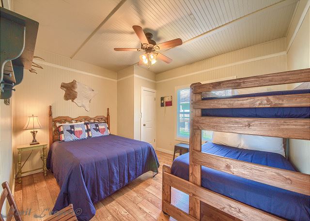 The 3rd bedroom has a full bed and a twin over full bunk bed (sleeps 5). 