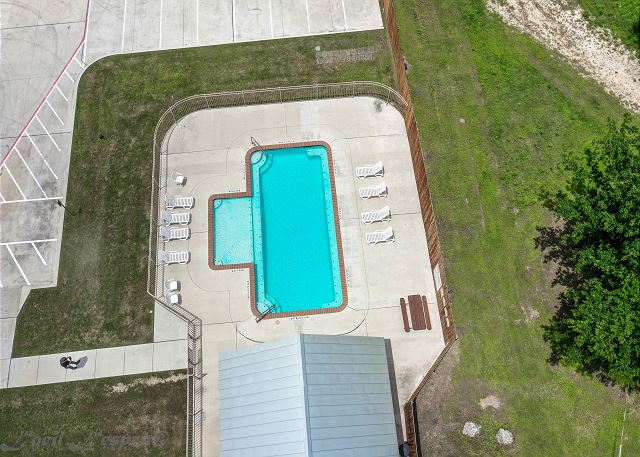 Aerial view of pool. 