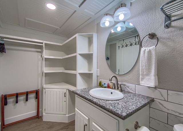 Perfect Closet space in the Master Bathroom. 