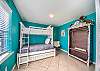 Third bedroom with a Twin over Full bunk bed with a Twin Trundle.