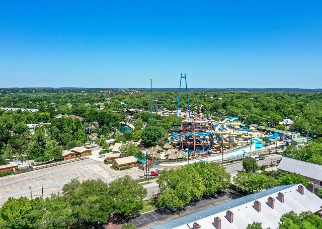 Aerial View of Camp Warnecke and Schlitterbahn. 