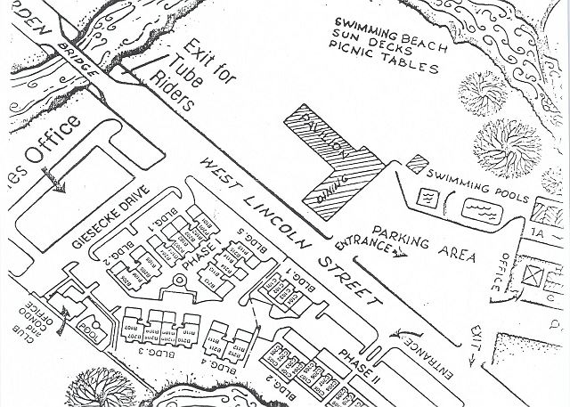 Map of the complex and surrounding area