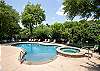 Riverside pool and hot tub.