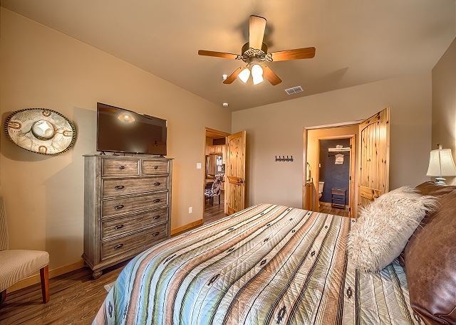 Master bedroom with a King Sized bed! 