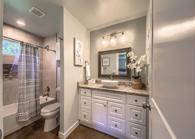 Master bathroom with shower/tub combo
