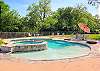 Riverside pool with hot tub!