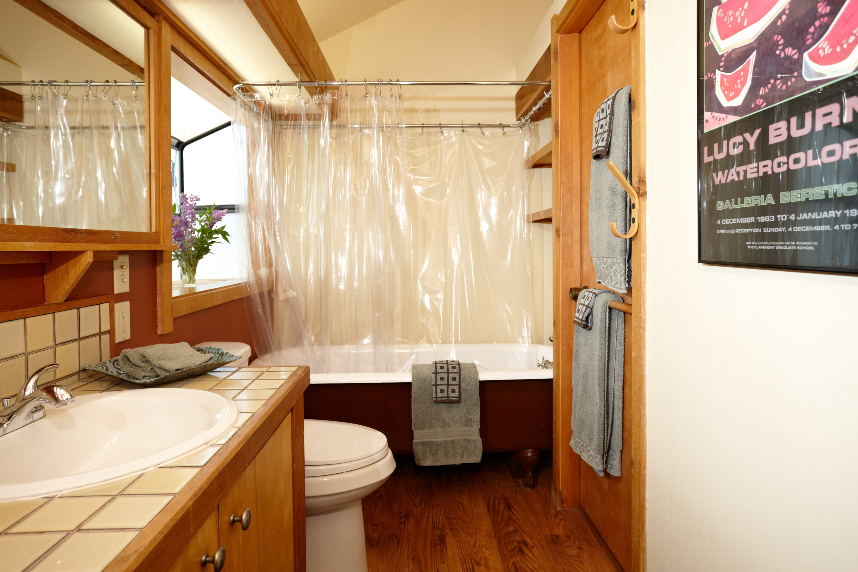 Bathroom with bearclaw tub and shower-Original