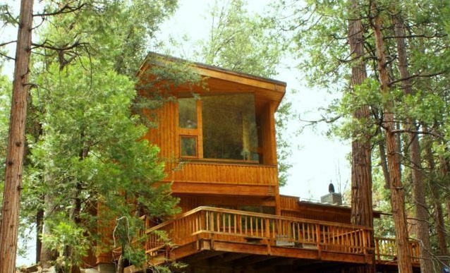 Spectacular rear view of deck and master bedroom from the creek -Original