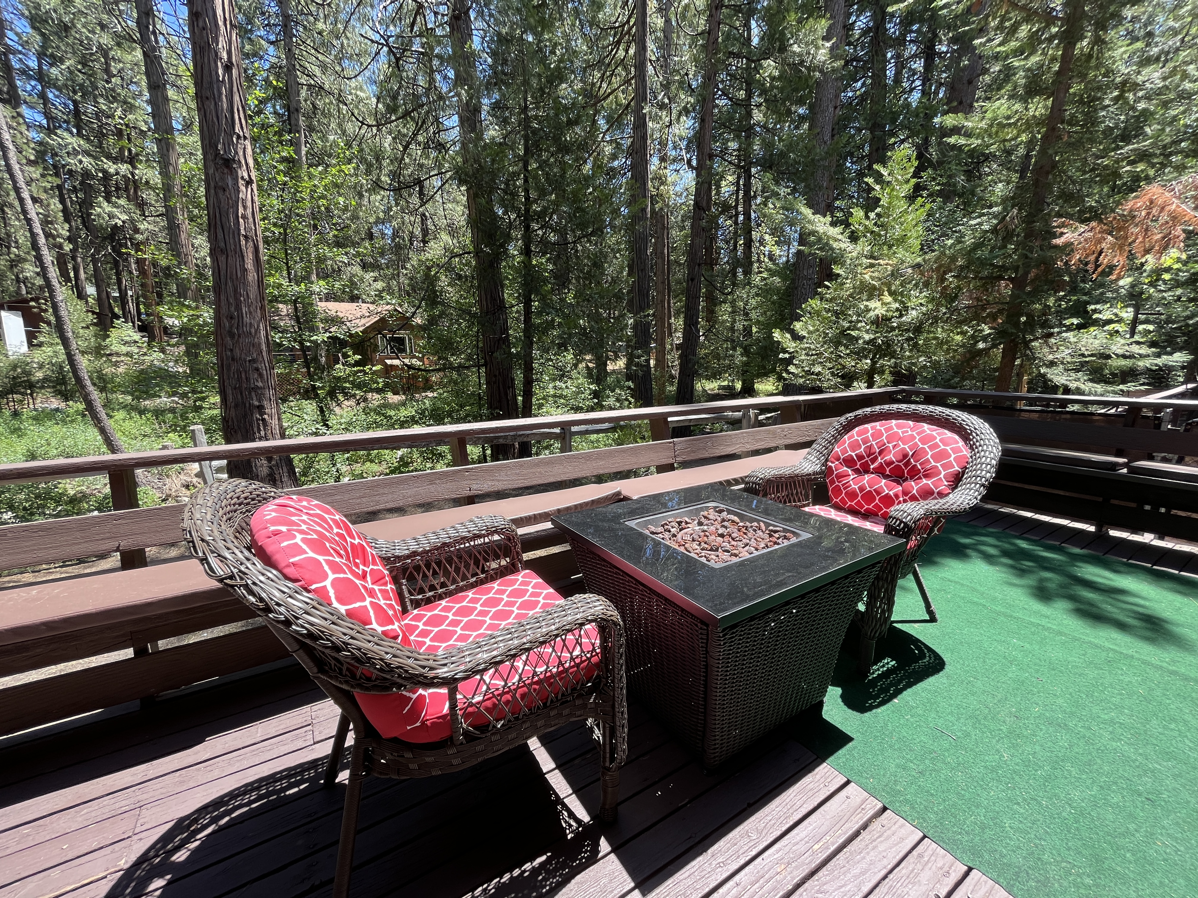 Relax on the deck with the firepit on and enjoy the Strawberry C-Original