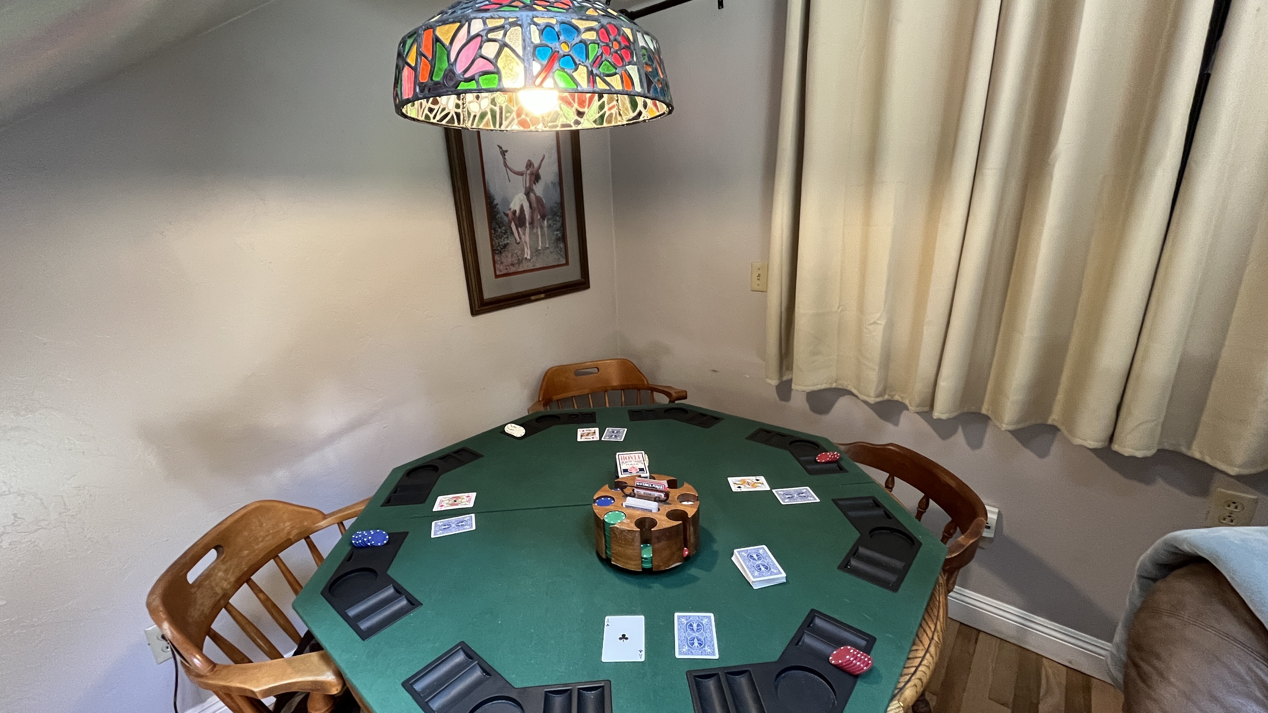 Poker table located in the living room.-Original