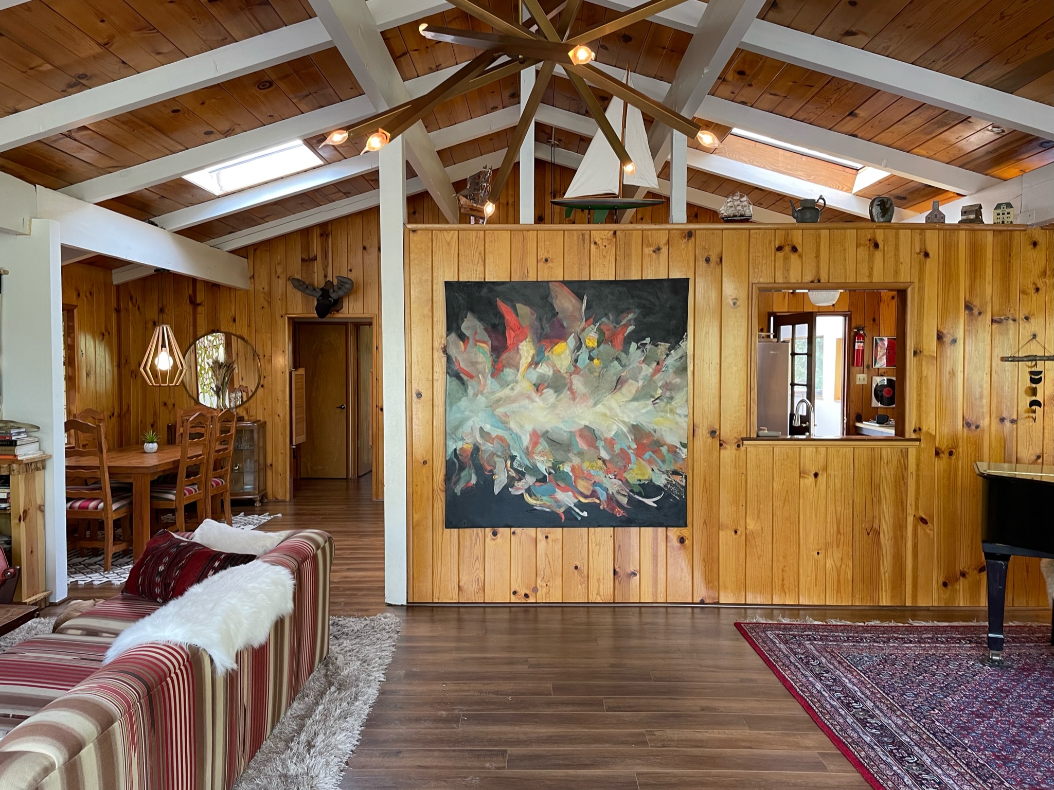 Beautiful vaulted ceilings with standout beams gives home a rust-Original