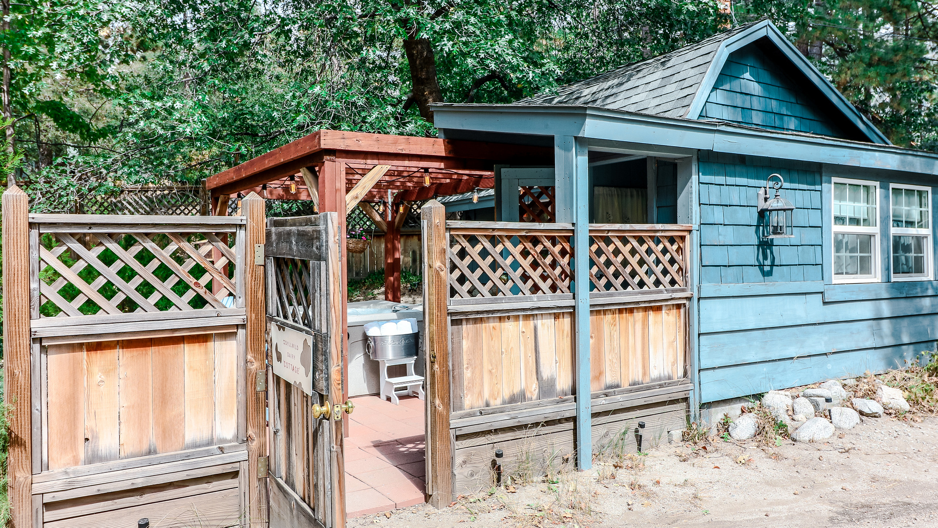 Exterior of the home. fenced in yard.-Original