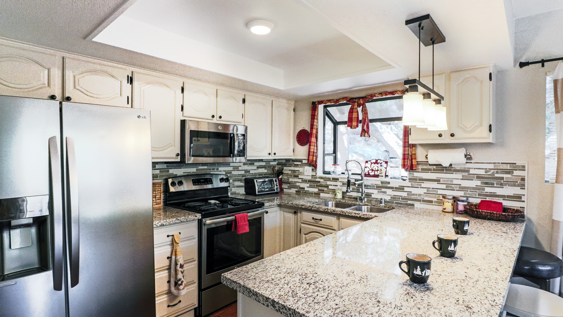 Newly remodeled kitchen with plenty of counter space.-Original