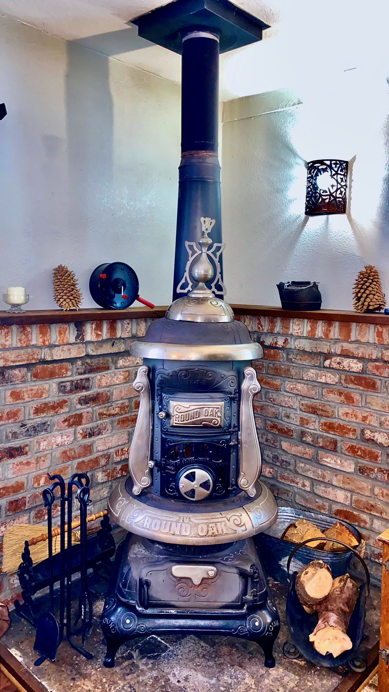 Unique wood- burning stove.-Original