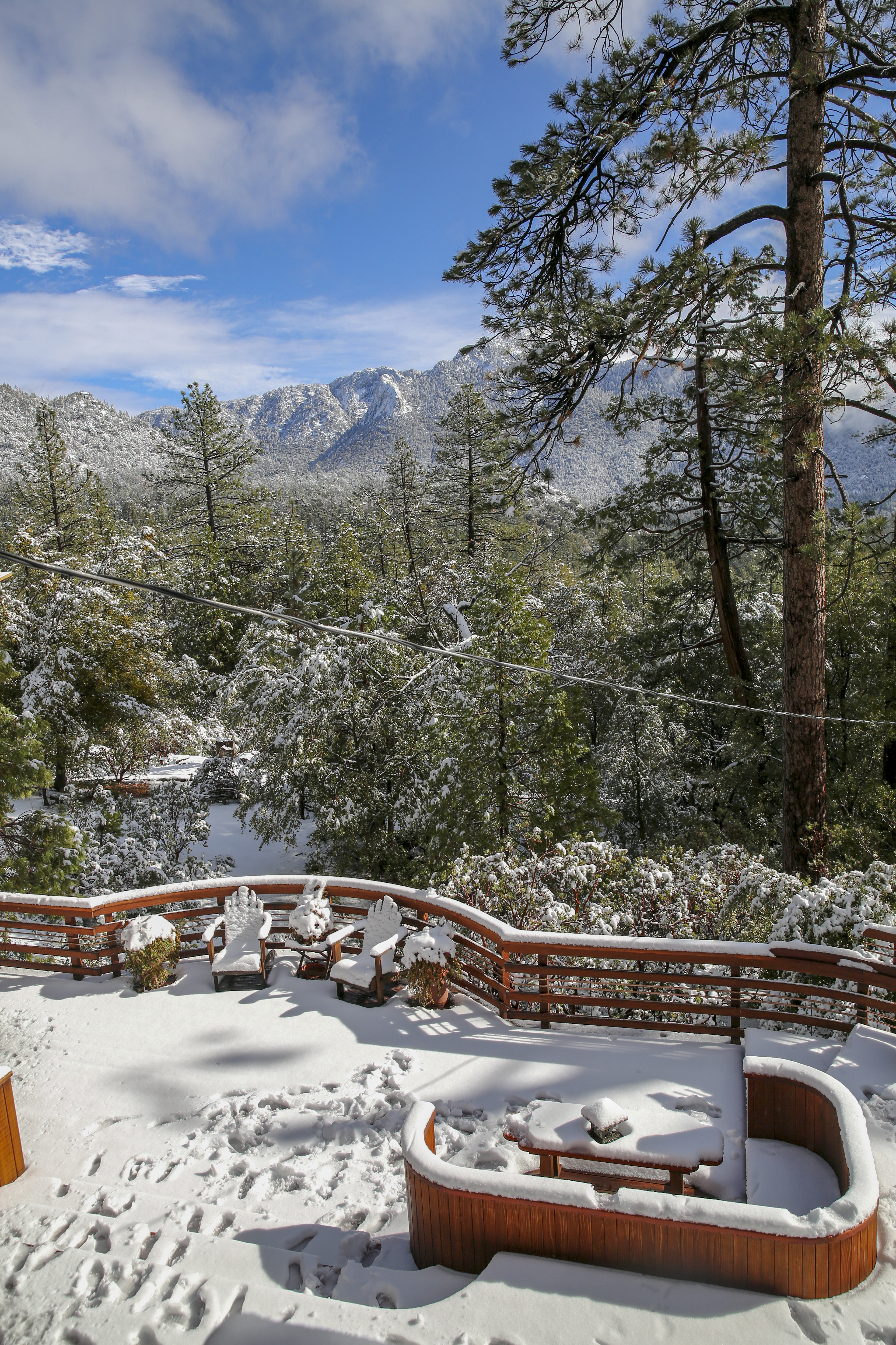 Moonlight Mountain Retreat in the winter.-Original