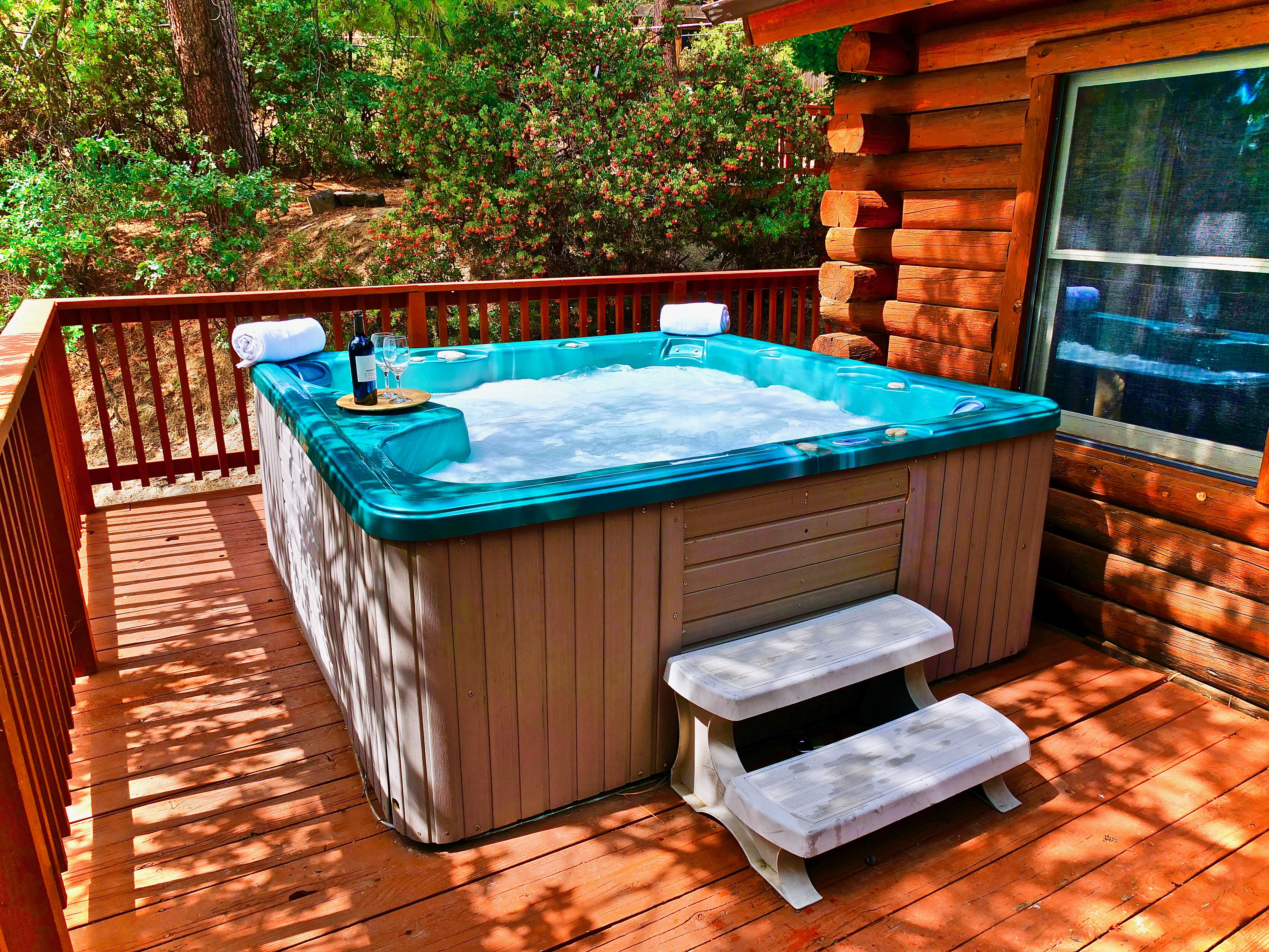 Hot tub is great place to unwind after a long day of hiking!-Original