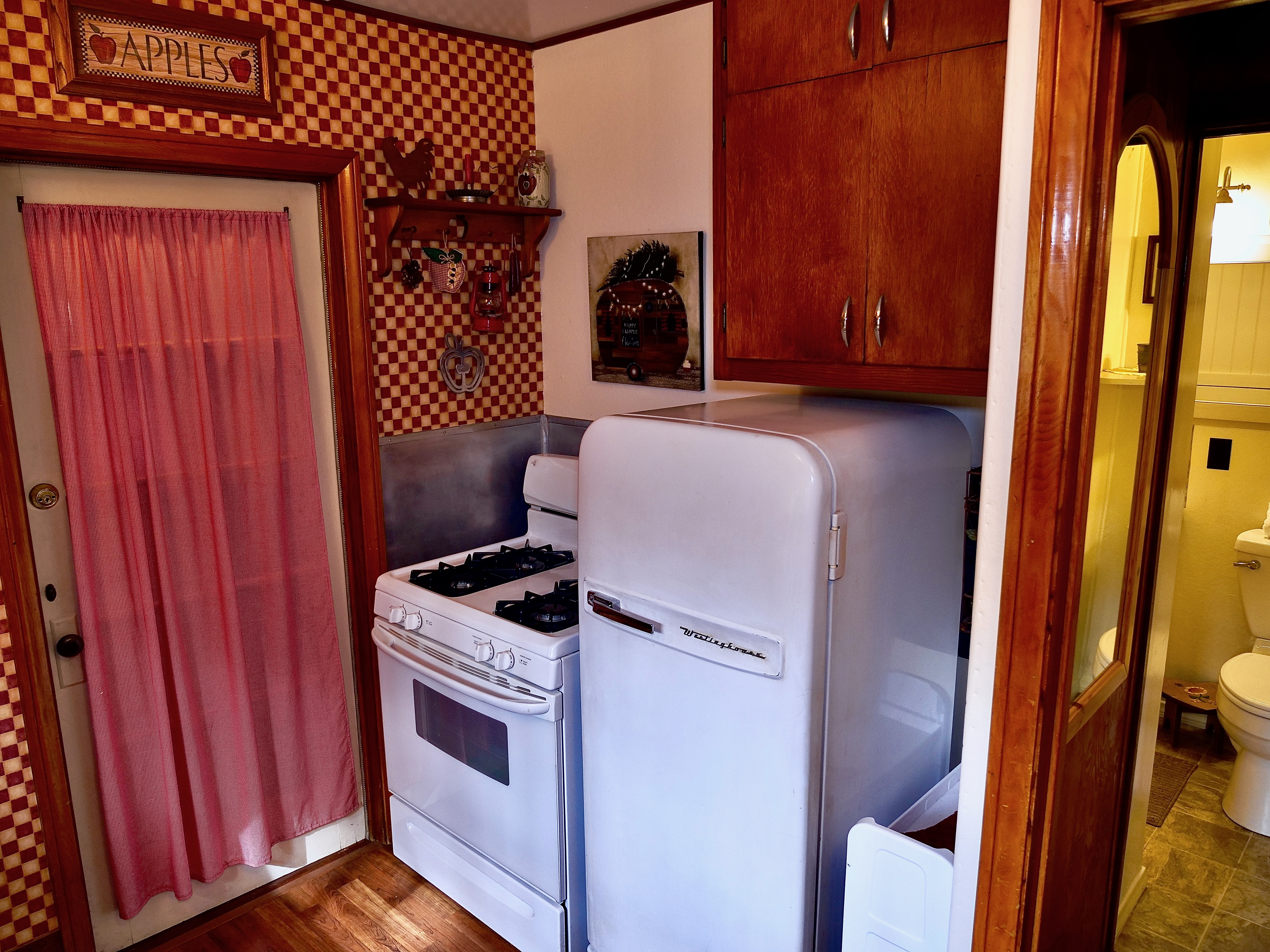 Vintage style kitchen in this charming cabin.-Original