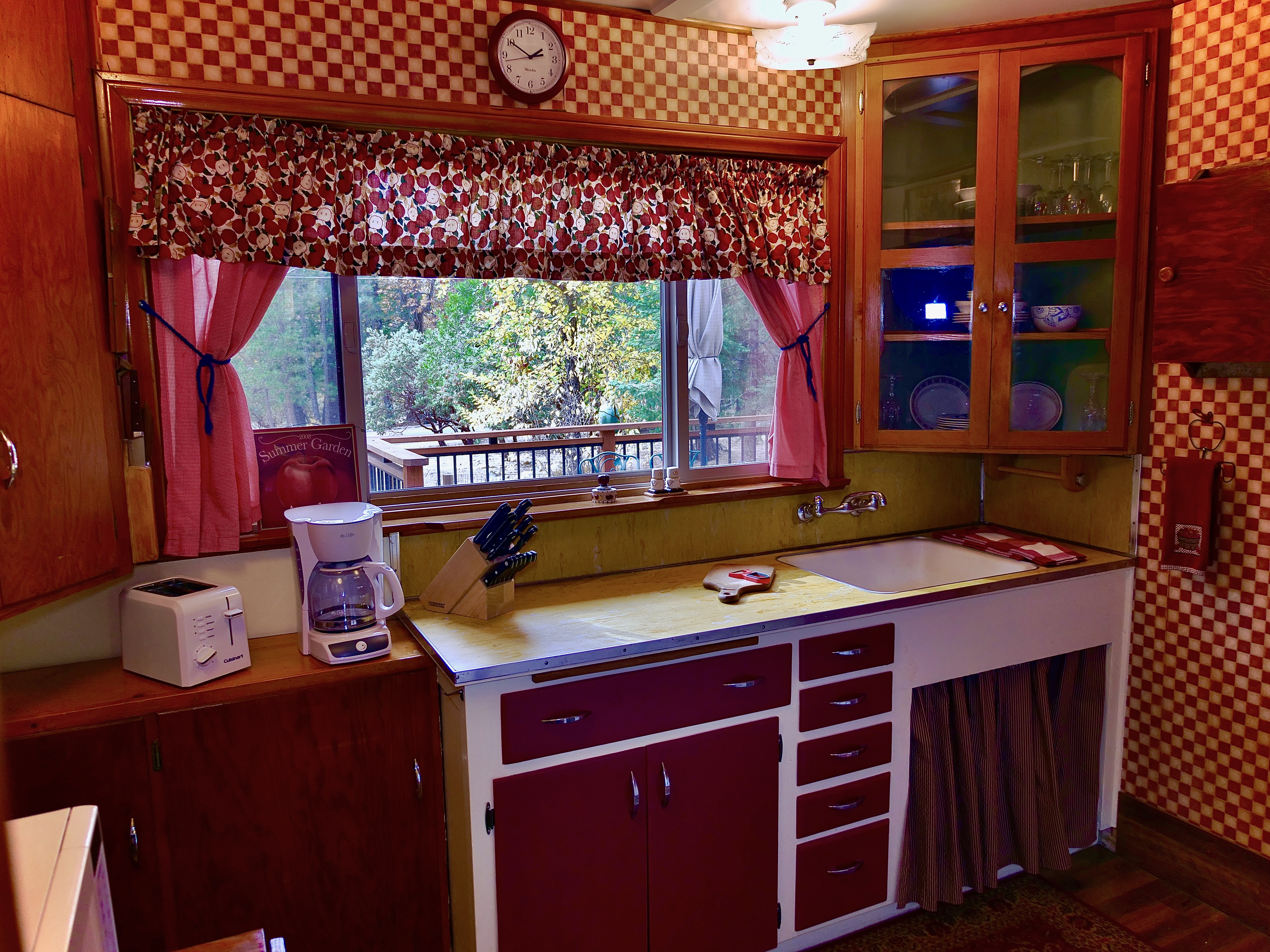 Full sized kitchen in this cozy cabin.-Original