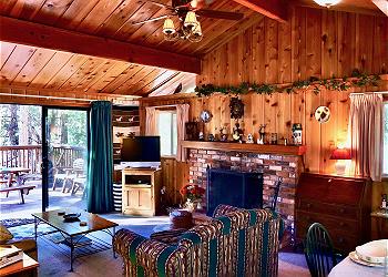 Curl up by the fireplace and enjoy your favorite movie or TV sho