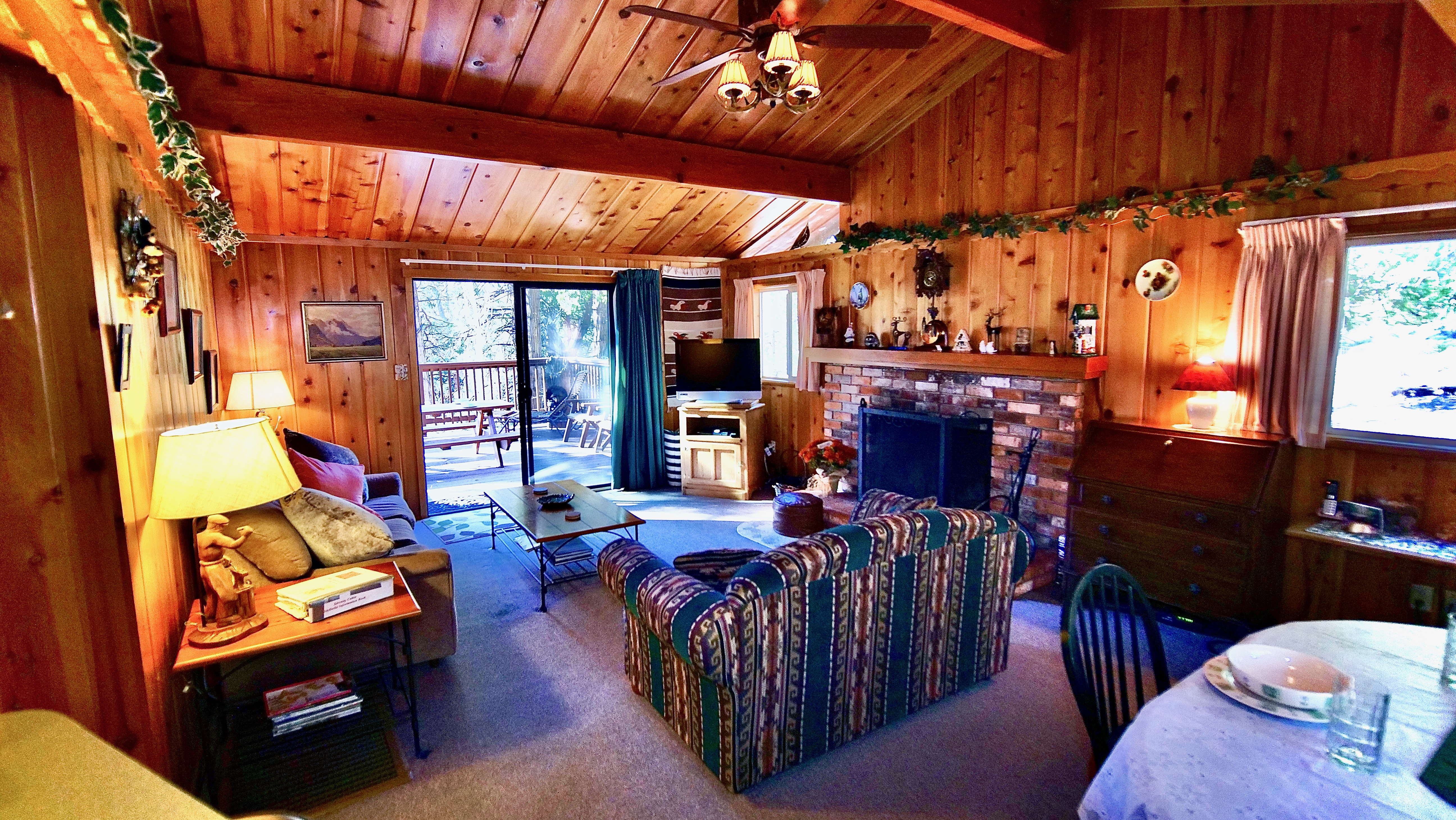 Living room with TV and fireplace.-Original