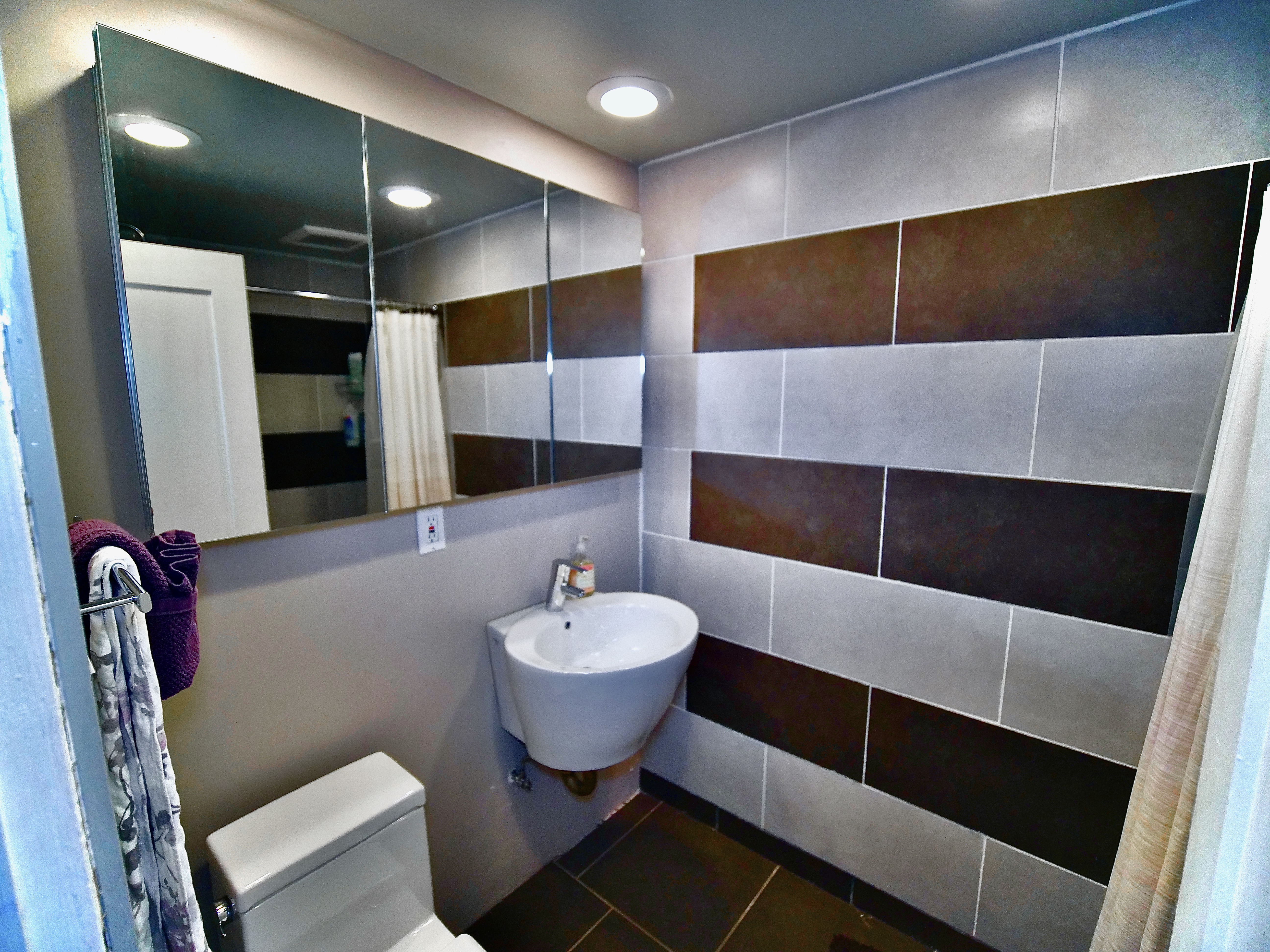 Bathroom with walk-in shower.-Original