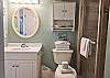 Private entrance to hall bath from queen bedroom