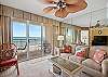 Oceanfront Living area with couch and loveseat