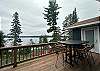 Dine on the deck overlooking the lake.
