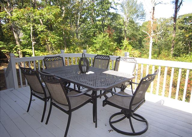 Deck with outdoor seating Deck with outdoor seating