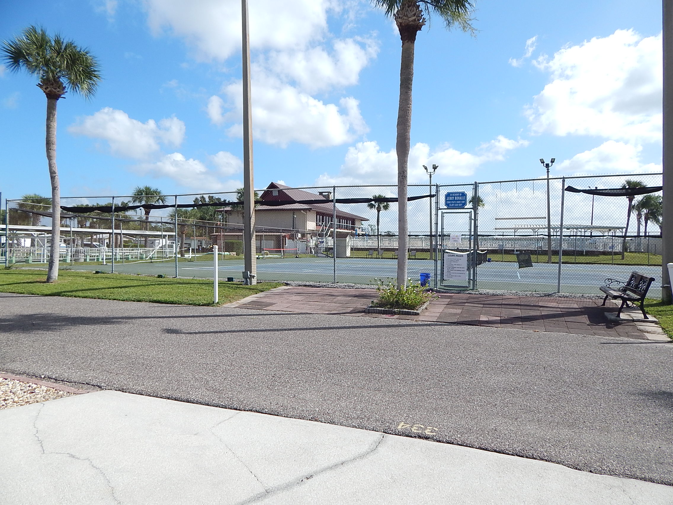 Located across from tennis courts