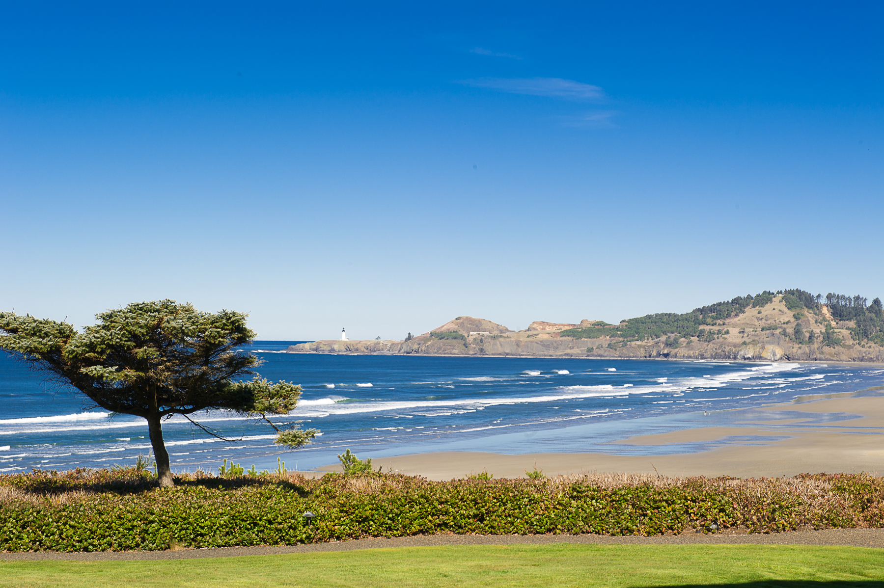 lighthouse view at shoreline