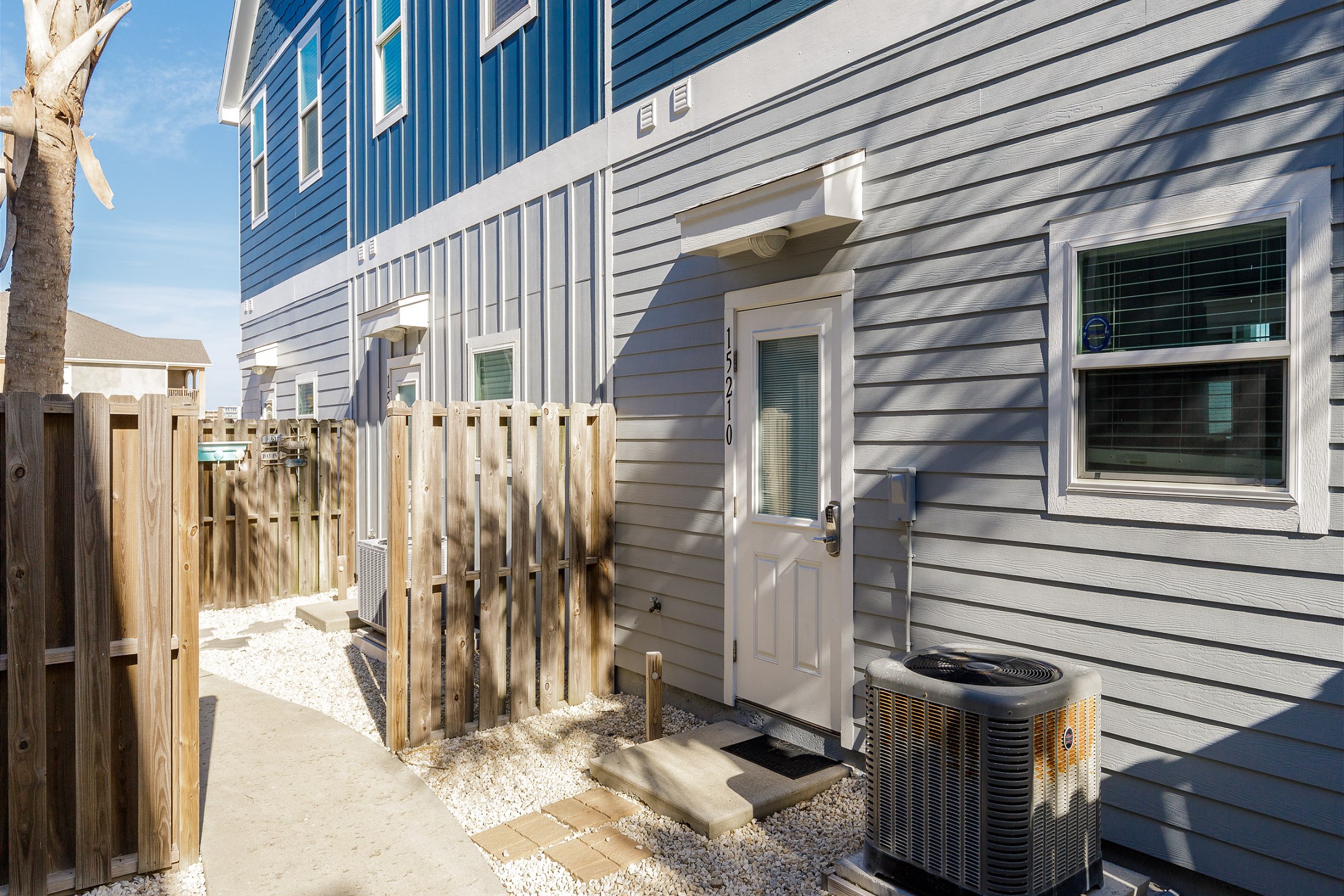 Front entrance with coded lock for added security