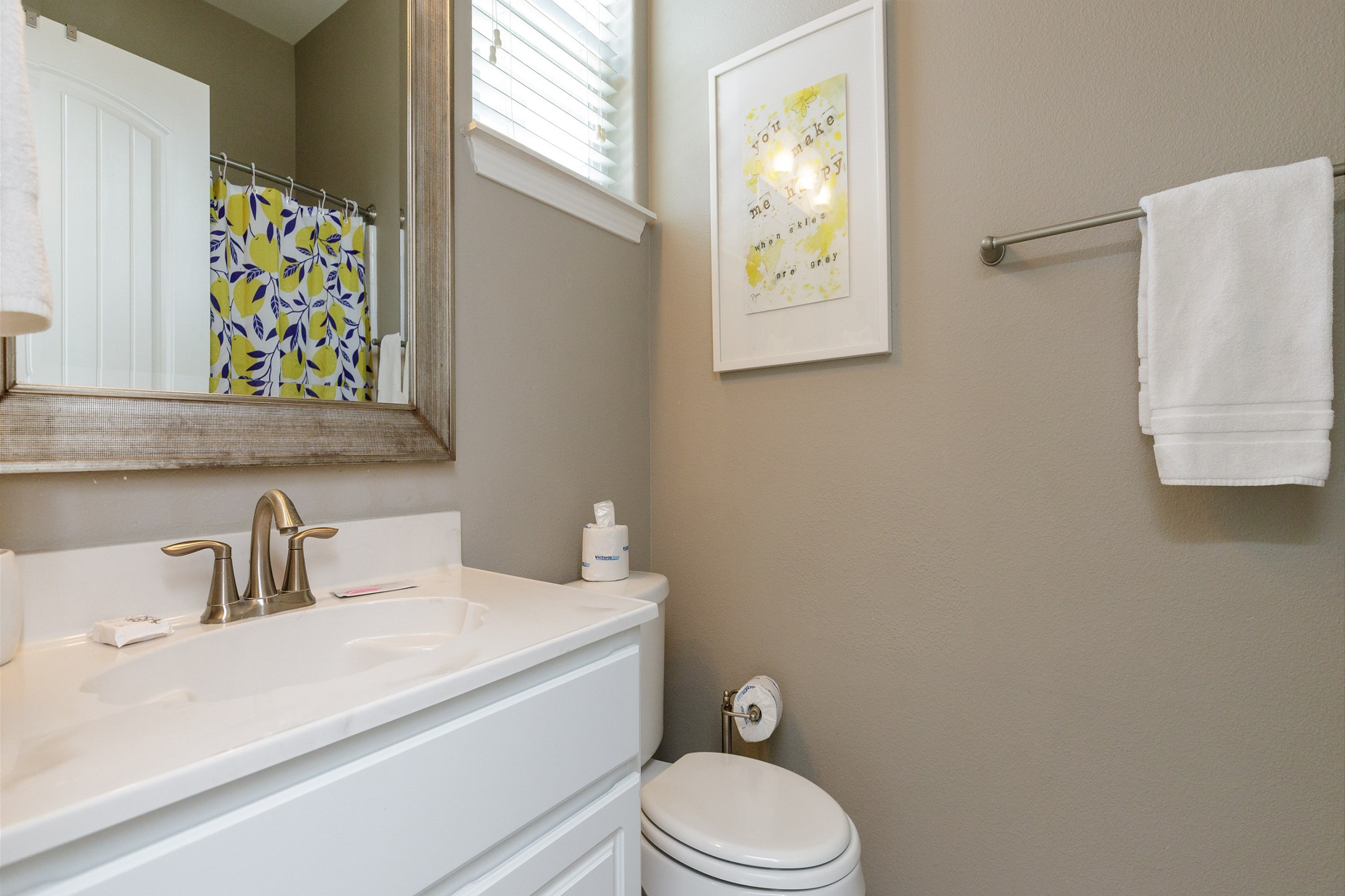 Second floor primary bathroom with a walk in shower 