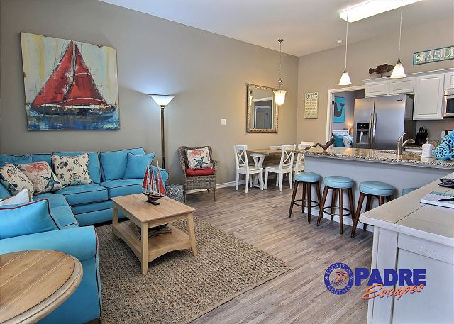 Corpus Christi Tx United States Padre Beach View 241k Escapes Ious 1st Floor Kitchen Living And Dining Area That Is Great For Time With