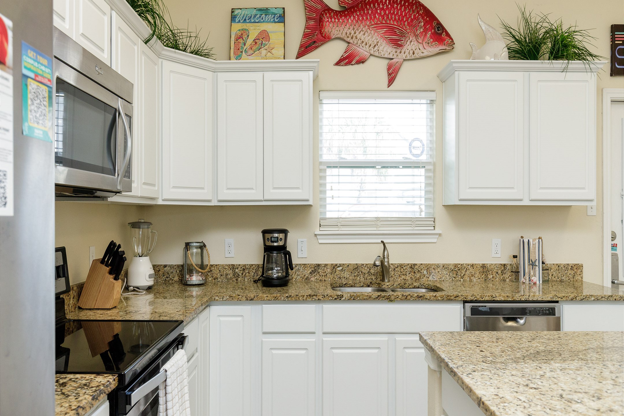 Cookware, utensils, and dinnerware for guest use